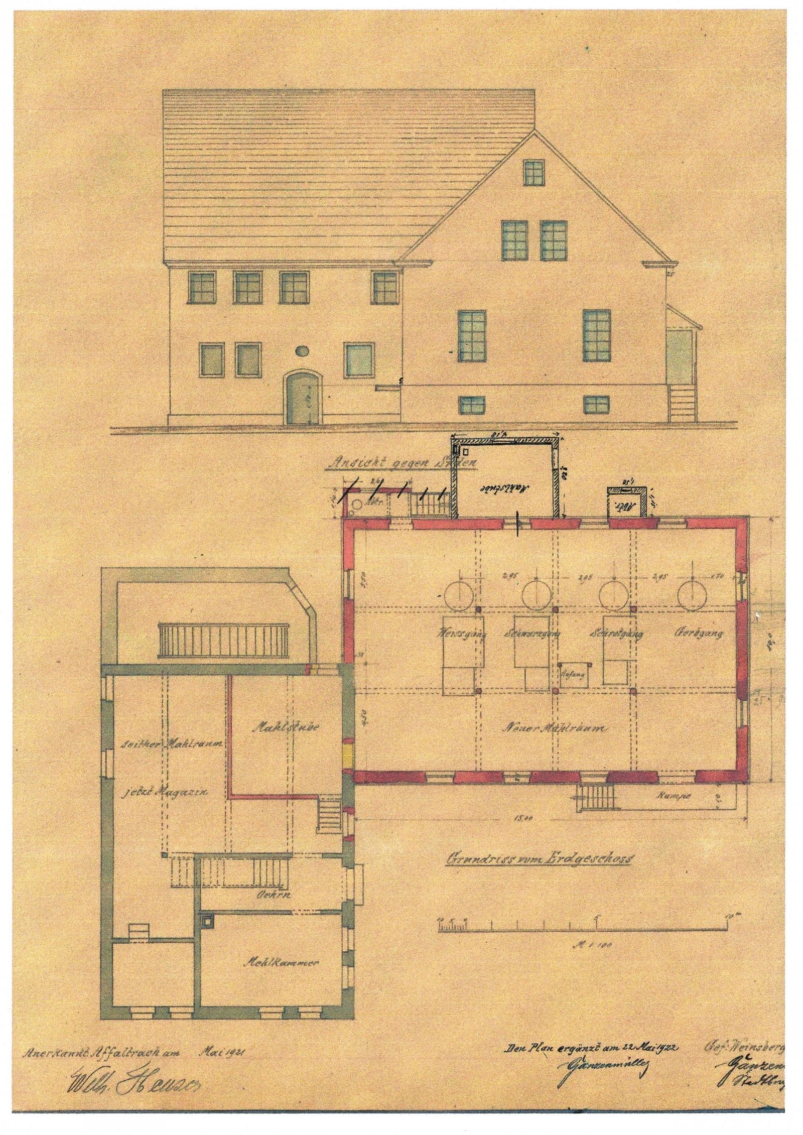 Umbau und Erweiterung 1922