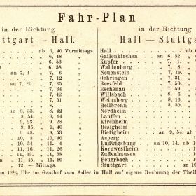 Fahrkarte der Eröffnungsfahrt der Bahnlinie am 02.08.1862 (Rückseite)