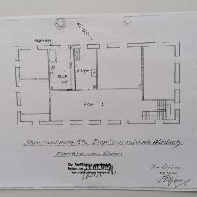 Empfangsgebäude - Dienstwohnung - Einrichten eines Bades - 1961