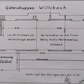 Güterschuppen - Skizze Nutzung 1971